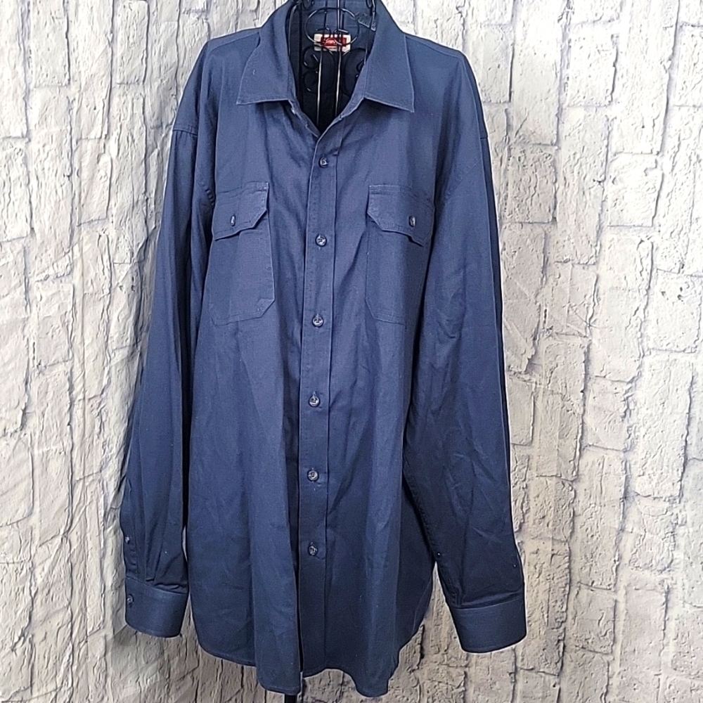 WRANGLER Button Up Men's Blue Heavyweight Shirt 2XL/2TG